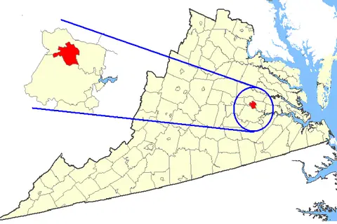 Map: Map Showing Richmond City, Virginia